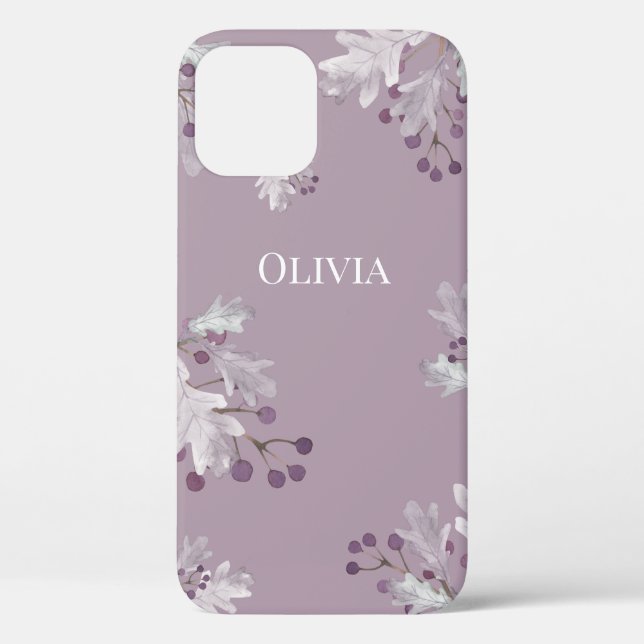 Personalisiert Dusty Lavender Berries Modern Case-Mate iPhone Hülle (Rückseite)