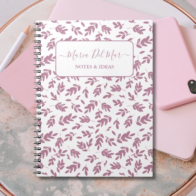 Personalisiert Dusty Rose Botanisches Notebook Notizblock (Von Creator hochgeladen)
