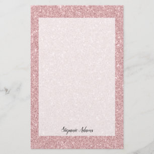 Personalisiert Dusty Rose Glitzer Briefpapier