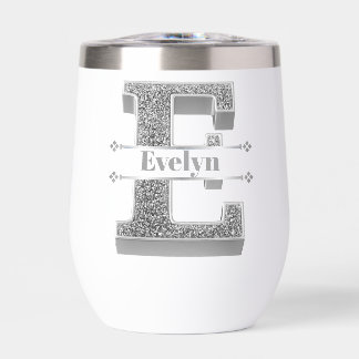 Personalisiert E Initial Silver Monogram Ihr Name