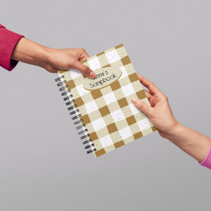 Personalisiert Earthy kariert Scrapbooking Brown Notizbuch