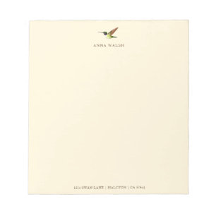 Personalisiert Ecru Hummingbird Notepad Notizblock