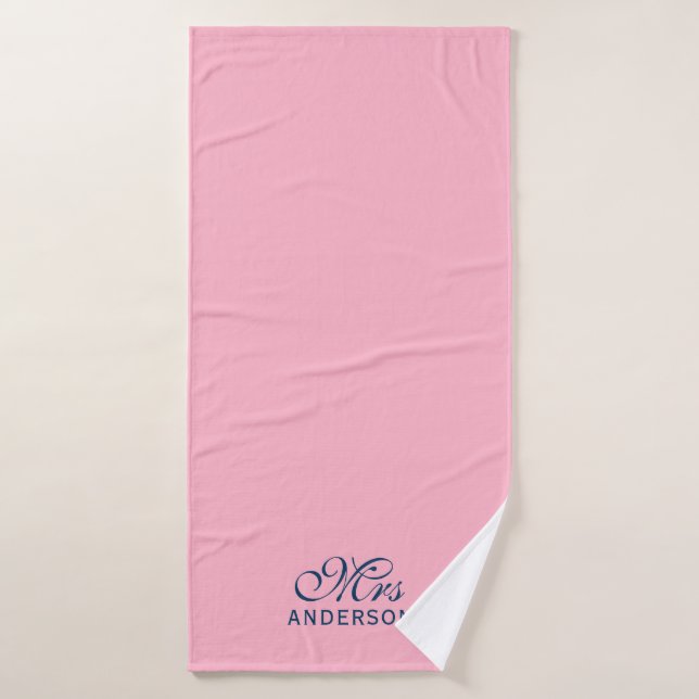 Personalisiert Editable Colors Elegante Script Mrs Badhandtuch Set (Badehandtuch)