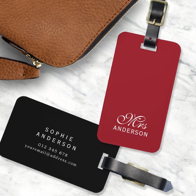 Personalisiert Editable Colors Elegante Script Mrs Gepäckanhänger (Von Creator hochgeladen)