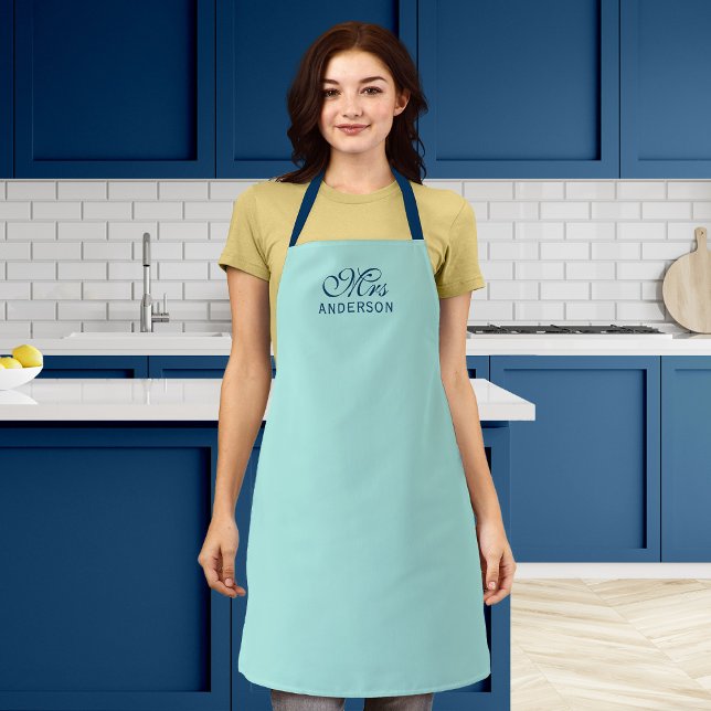 Personalisiert Editable Colors Elegante Script Mrs Schürze (Von Creator hochgeladen)