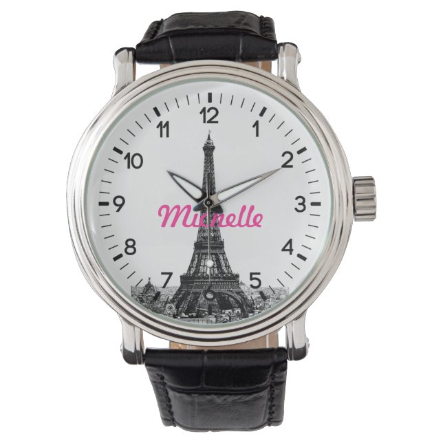 Personalisiert Eiffelturm Paris Armbanduhr (Vorderseite)