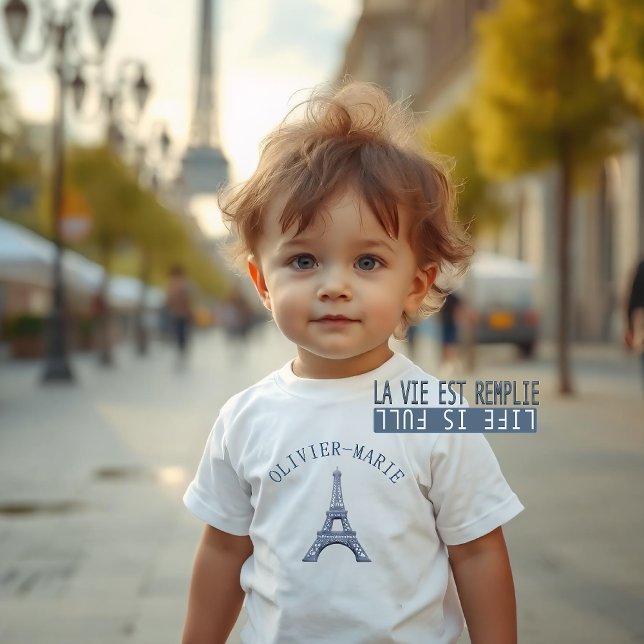 Personalisiert Eiffelturm Paris Kleinkind T-shirt (Von Creator hochgeladen)