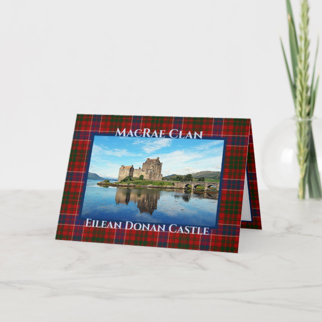 Personalisiert Eilean Donan Castle - MacRae Clan Karte (Vorderseite)