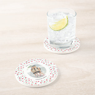 Personalisiert ein Foto Moderne Boho Candy Cane Getränkeuntersetzer