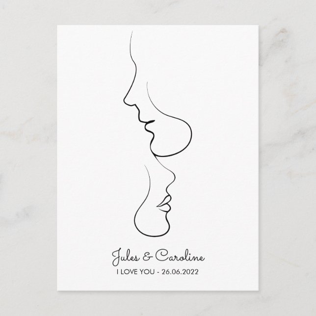 Personalisiert, eine Linie, Liebe, Boho, Arabisch Postkarte (Vorderseite)