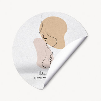 Personalisiert, Eine Zeile, Liebe, Boho, Arabisch Runder Aufkleber