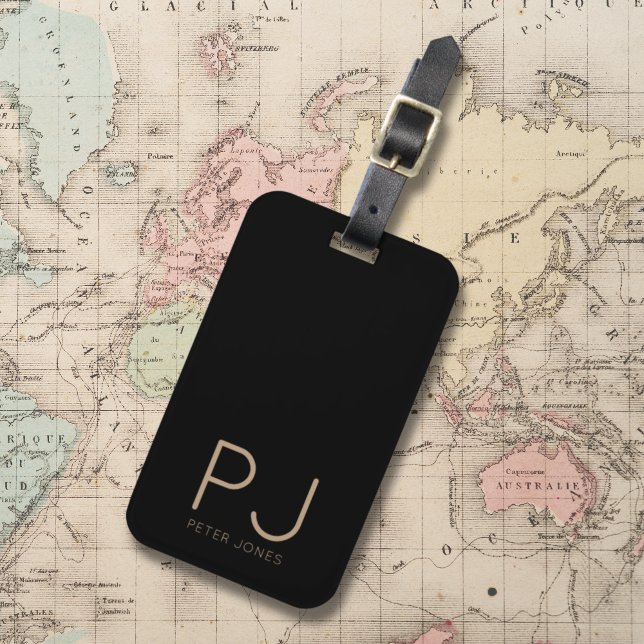 Personalisiert Einfach die erste Monogram hinzufüg Gepäckanhänger (Add initial Monogram Personalized Simple Luggage Tag)