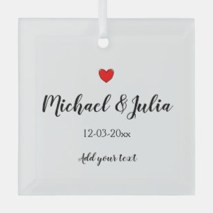 personalisiert einfach minimal füge deinen Namen J Ornament Aus Glas