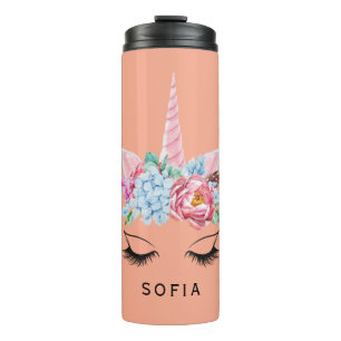 Personalisiert Einhorn Rosa Thermosbecher