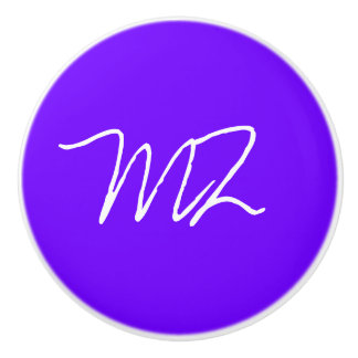 Personalisiert Electric Indigo Blue Keramikknauf