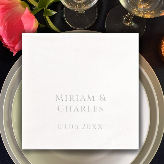 Personalisiert Elegant 25-jähriges Silver Real Servietten Mit Folie (Personalize this real foil silver custom script napkin. Simple elegant modern typography.)