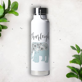 Personalisiert Elegant Blue Paisley Elephant Trinkflasche