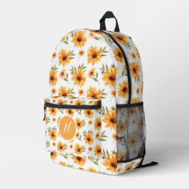 Personalisiert Elegant Boho Wildblume Bedruckter Rucksack