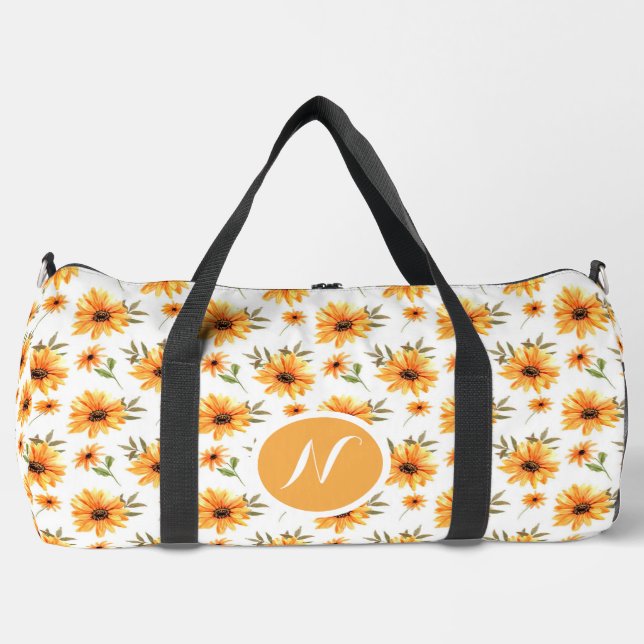 Personalisiert Elegant Boho Wildblume Duffle Bag (Vorderseite)