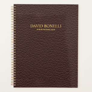 Personalisiert Elegant Brown Leather Masculine Planer