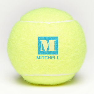 Personalisiert Elegant, erster Name Bright Blue Tennisbälle