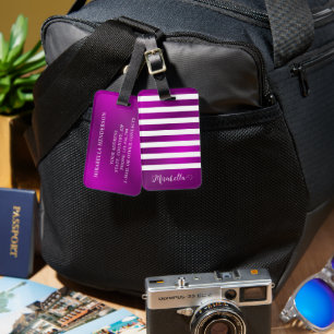 Personalisiert Elegant Lila Bright Gepäckanhänger