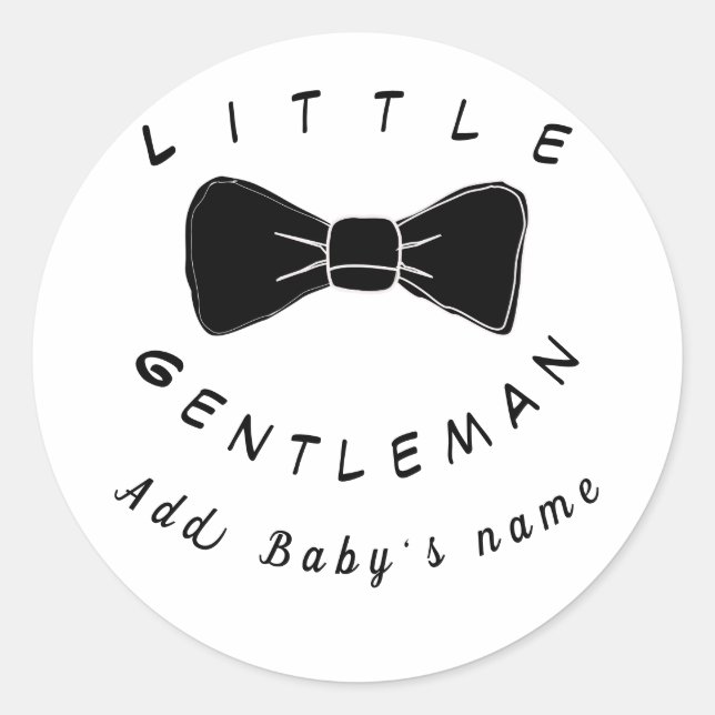 Personalisiert Elegant Little Gentleman Runder Aufkleber (Vorderseite)