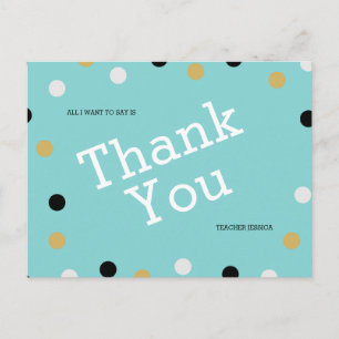 Personalisiert Elegant Polka dots Vielen Dank Postkarte