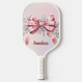 Personalisiert Elegant Rosa Bow Chinoiserie Pickleball Schläger