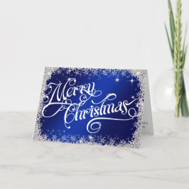 PERSONALISIERT Elegant Royal Blue Frohe Weihnachte Feiertagskarte
