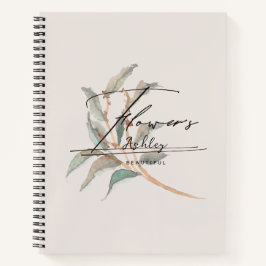 Personalisiert Elegant Stilvolle Aquarellfarben-Pf Notizbuch