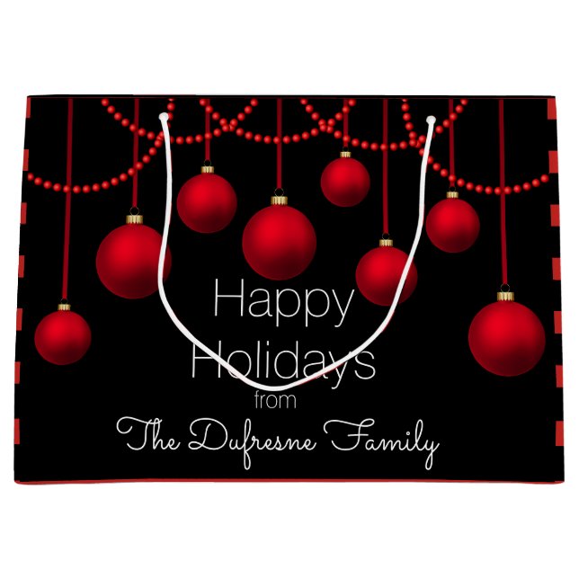 Personalisiert & elegant Weihnachten Große Geschenktüte (Vorderseite)