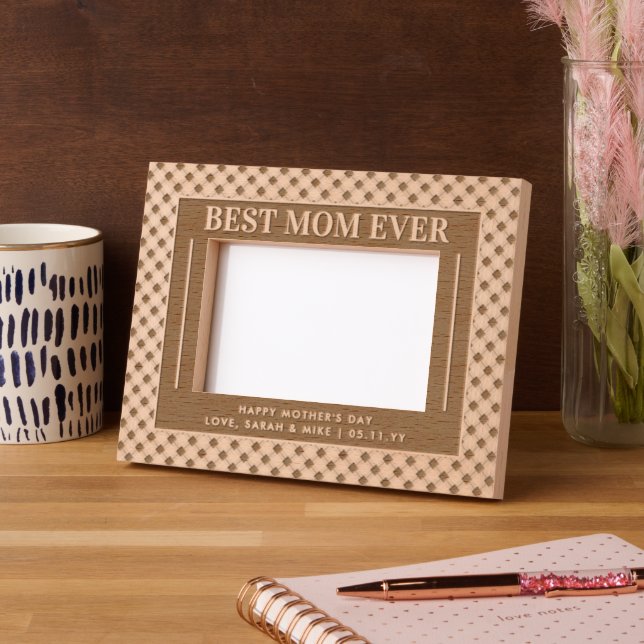 Personalisiert Elegante Best Mama Ever Mother Day Geätzte Rahmen (Links)