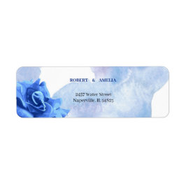 Personalisiert Elegante Blue Blume Rücksendeadress