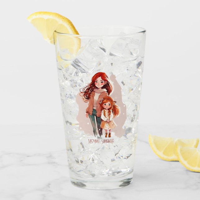 Personalisiert Elegante Mutter und Tochter Glas (Vorderseite Ice)