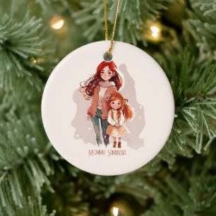 Personalisiert Elegante Mutter und Tochter Keramik Ornament