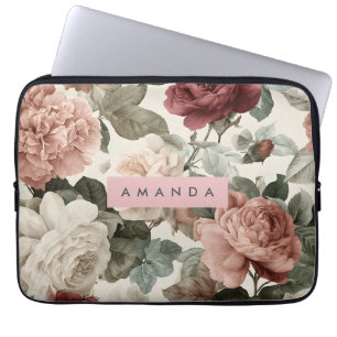 Personalisiert Elegante Viktorianische Rose im Pin Laptopschutzhülle