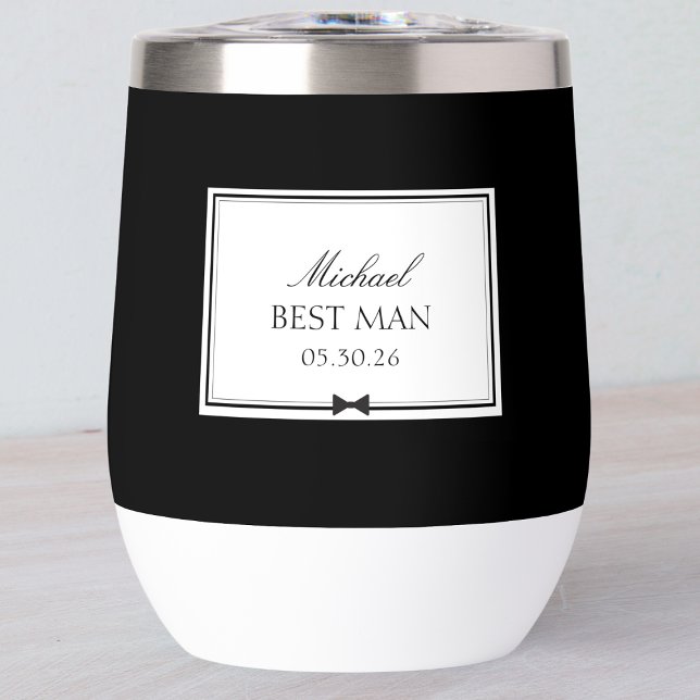 Personalisiert Eleganter Moderner Bowtie Trauzeuge (Toast your best moments with a custom best man tumbler! Perfect for keeping the drinks flowing. )
