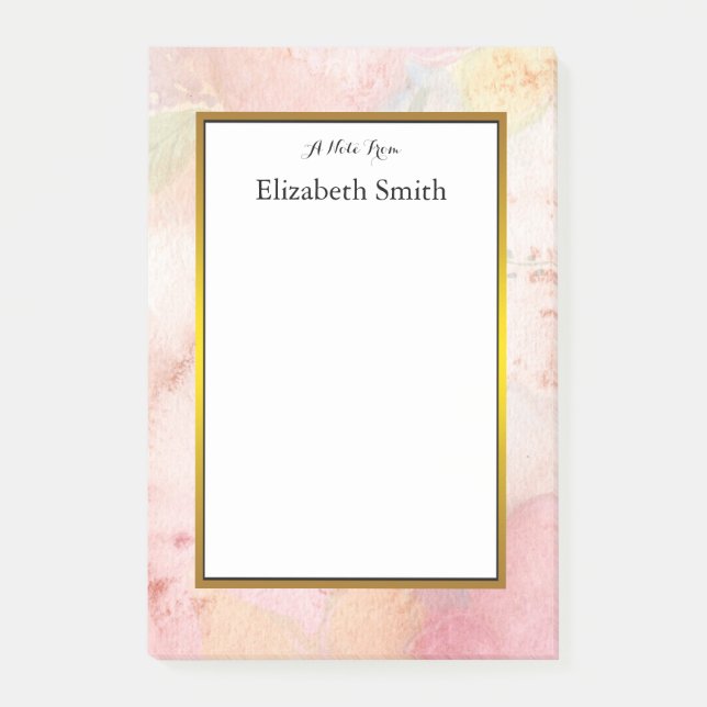 Personalisiert Elegantes Wasser Post-it Klebezettel (Vorderseite)