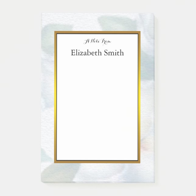 Personalisiert Elegantes Wasser Post-it Klebezettel (Vorderseite)