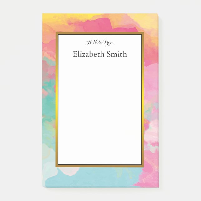 Personalisiert Elegantes Wasser Post-it Klebezettel (Vorderseite)