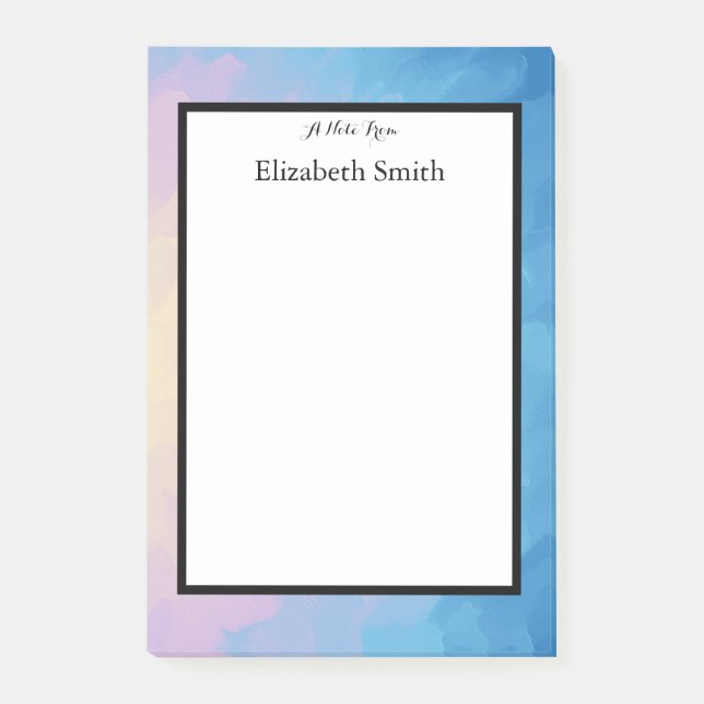 Personalisiert Elegantes Wasser Post-it Klebezettel (Vorderseite)