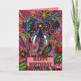Personalisiert Elephant Mandala Boho Birthday Karte