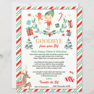 Personalisiert Elf Goodbye Letter Elf Urlaubskarte