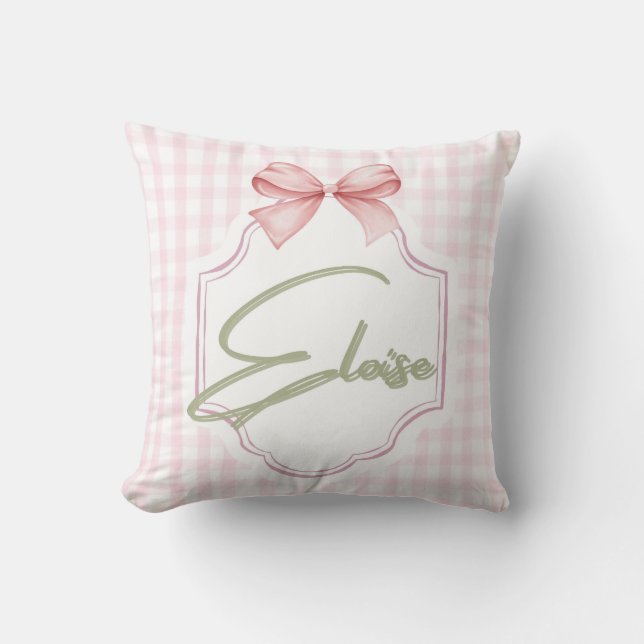 Personalisiert Eloise Baby Girl Kinderzimmer Bow&G Kissen (Vorderseite)