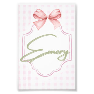 Personalisiert Emery Baby Girl Kinderzimmer Bow&Gi Fotodruck