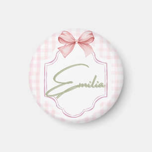 Personalisiert Emilia Baby Girl Kinderzimmer Bow&G Magnet