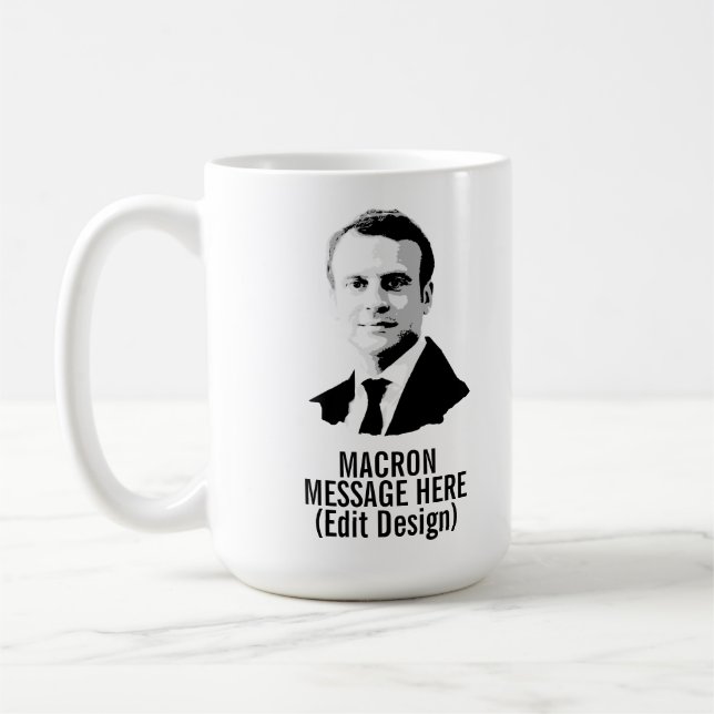 PERSONALISIERT EMMANUEL MACRON KAFFEETASSE (Links)