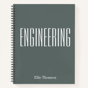 Personalisiert Engineering Graph Paper Simple Gray Notizbuch