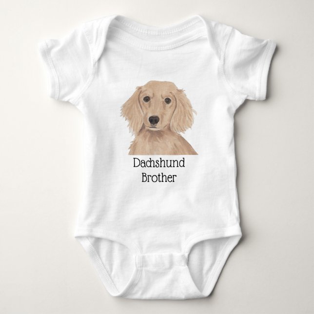 Personalisiert Englisch Red Dackel Dog Baby Strampler (Vorderseite)